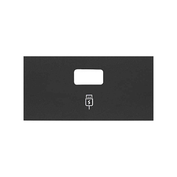 Simon 100 Черный матовый Накладка зарядного устройства USB SmartCharge 10001097-238