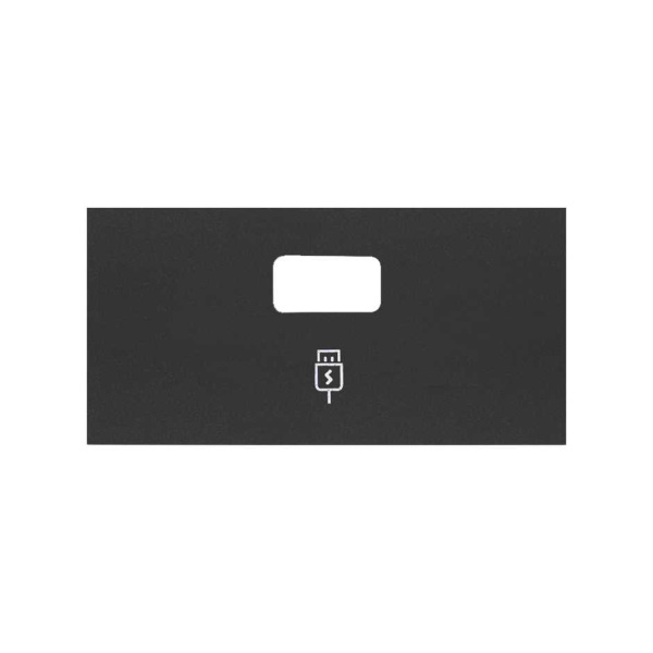 Simon 100 Черный матовый Накладка зарядного устройства USB SmartCharge 10001097-238