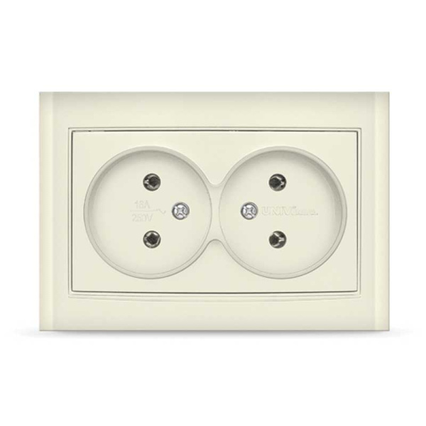 UNIVersal "Бриллиант" Розетка "слоновая кость"2-ая б/з з/ш 7948745