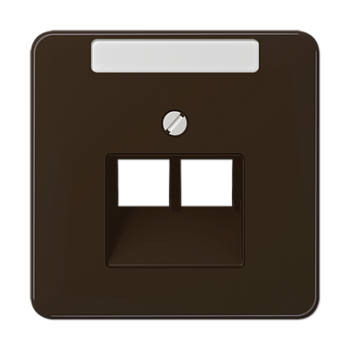 JUNG CD 500/CD plus Коричневая Накладка 2-ой наклонной ТЛФ/комп розетки с полем для надписи CD569-2NAUABR