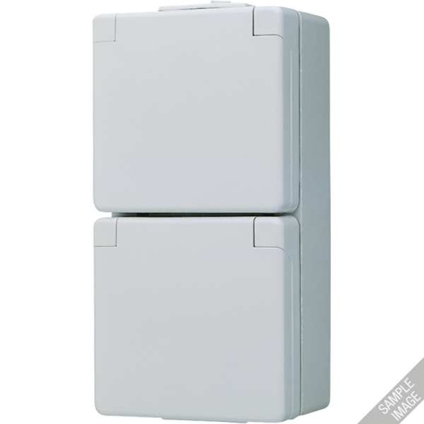 JUNG Штепсельная розетка SCHUKO для накладного монтажа двойная, с полем для надписи IP44 622NAW