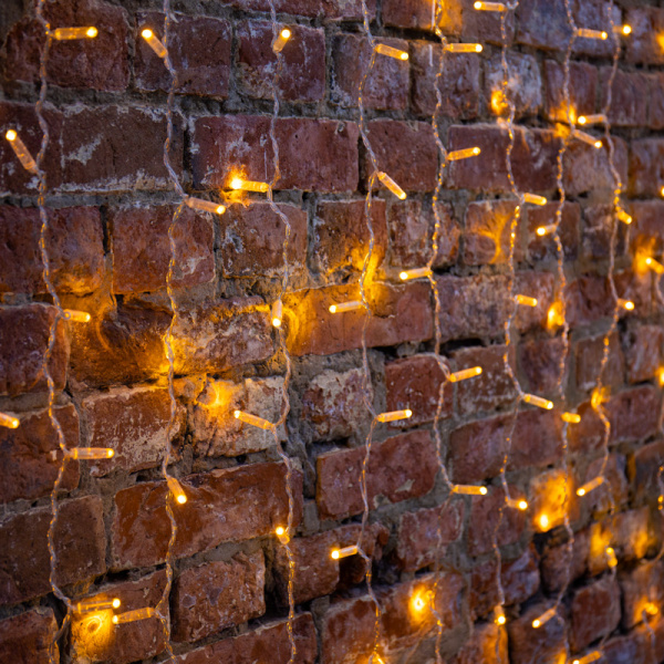 NEON-NIGHT Гирлянда "Светодиодный Дождь" 2х1,5м, постоянное свечение, прозрачный провод, 230 В, диоды ЖЁЛТЫЕ, 192 LED 235-301-6