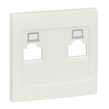EKF PROxima Валенсия лицевая панель розетки RJ-45 2-местная жемчуг