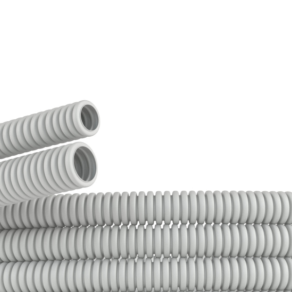 DKC Труба ПВХ гибкая гофр. д.50мм, лёгкая без протяжки, 30м, цвет серый