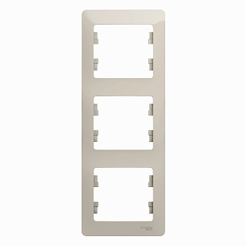 Systeme Electric Glossa Молочный Рамка 3-ая, вертикальная