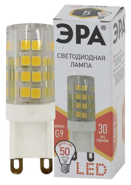 ЭРА LED JCD-5W-CER-827-G9 (диод, капсула, 5Вт, тепл, G9)