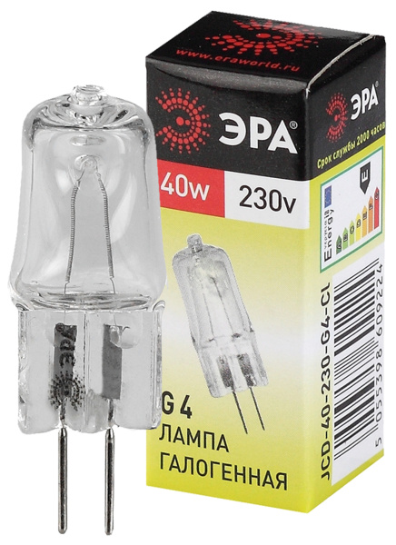 ЭРА G4-JCD-40W-230V-CL (галоген, капсула, 40Вт, нейтр, G4)