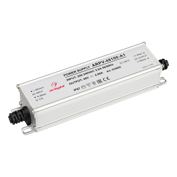 Arlight Блок питания ARPV-48100-A1 (48V, 2.08A, 100W) (IP67 Металл, 3 года) 034685