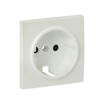 EKF PROxima Валенсия лицевая панель розетки 1-местной с/з 16А жемчуг с защ. штор.