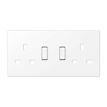 JUNG Накладка на сдвоеннный механизм британского стандарта дюропласт белый матовый british standart BS2172WWMPL