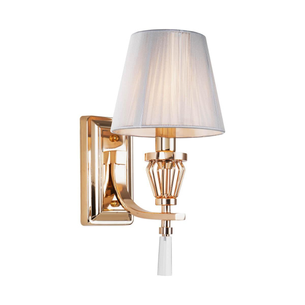 Favourite Classic настенный светильник каркас цвета золотой гальваники, абажур из серой нити, декоративные элементы выполнены из прозрачного стекла 26 2690-1W