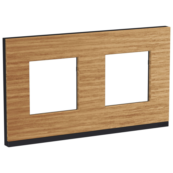 SE Unica Pure Дуб/Антрацит Рамка 2-ная горизонтальная NU600484
