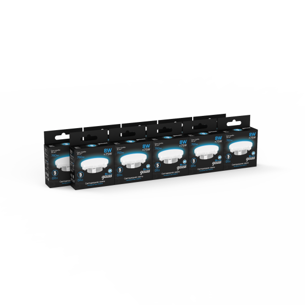 Купить Gauss Лампа GX53 8W 760lm 6500K LED 108008308