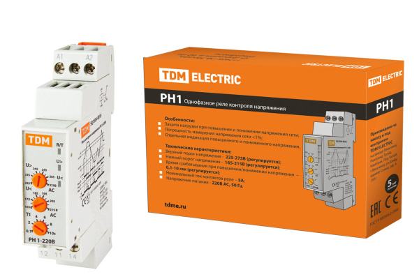 Купить TDM Реле напряжения 1ф РН 1-220В SQ1504-0013