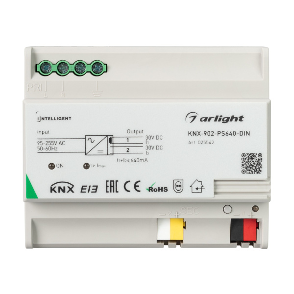 Купить Arlight INTELLIGENT Блок питания шины KNX-902-PS640-DIN (230V, 640mA) (INTELLIGENT -) 025542