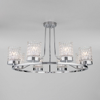 Eurosvet Потолочная люстра со стеклянными плафонами 60127/8 хром a057094
