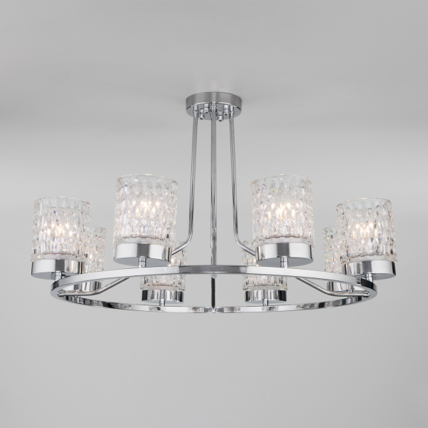 Eurosvet Потолочная люстра со стеклянными плафонами 60127/8 хром a057094