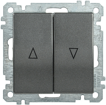 IEK ВС10-1-5-Б Выключатель двуклавишный жалюзи BOLERO антрацит EVB25-K95-10