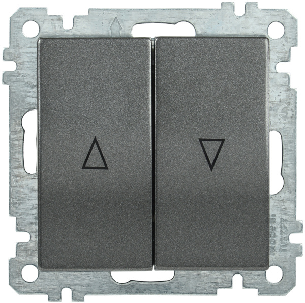 IEK ВС10-1-5-Б Выключатель двуклавишный жалюзи BOLERO антрацит EVB25-K95-10