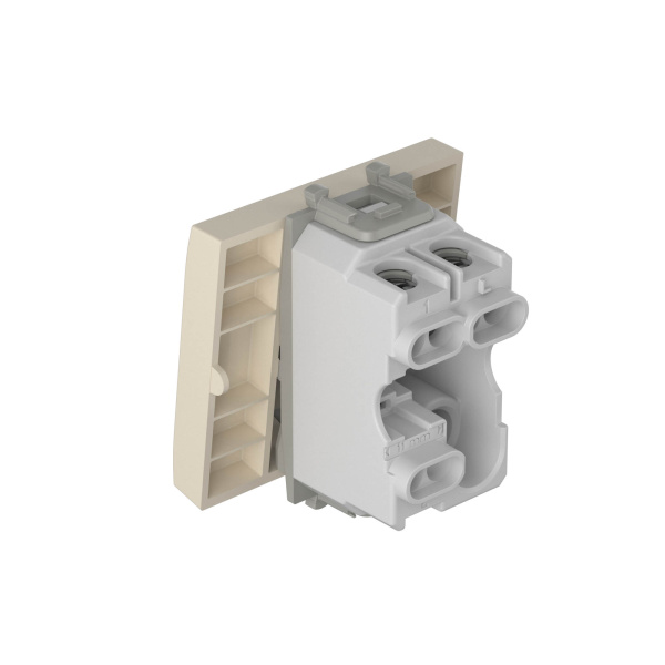 Купить DKC Выключатель одноклавишный модульный, "Avanti", "Ванильная дымка", 2 модуля