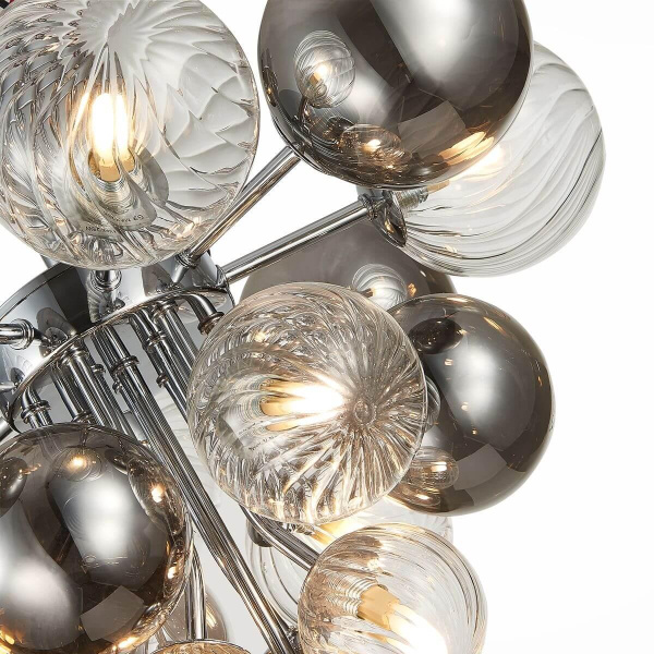 Купить ST Luce SL1124.102.10 Люстра потолочная Хром/Дымчатый,Прозрачный G9 10*3W (из 2-х коробок)