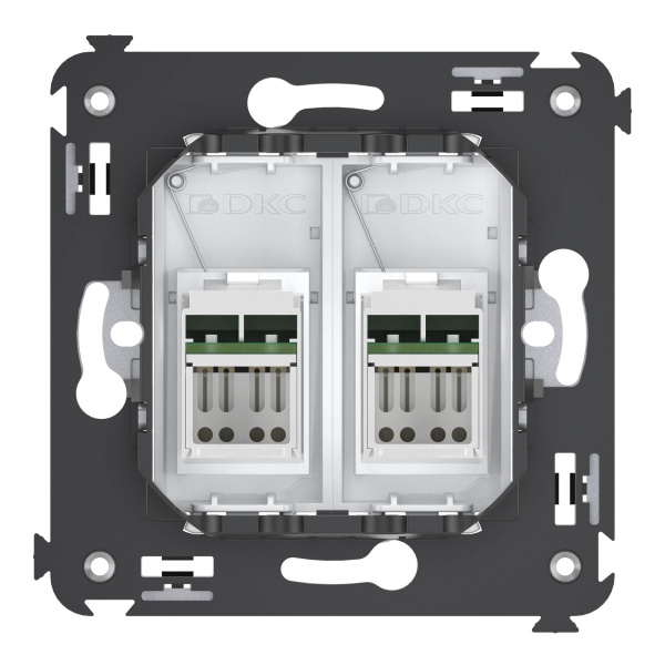 Купить DKC Компьютерная розетка RJ-45 в стену, кат.5e двойная, "Avanti", "Белое облако"