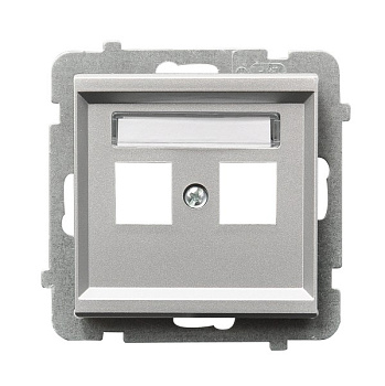 Ospel Sonata Серебро матовое Накладка компьютерной розетки 2-й, без рамки GPK-2R/p/38