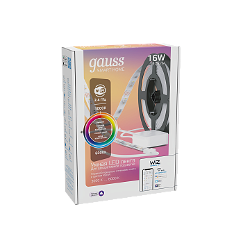 Gauss Лента Smart Home 16W 1400lm 3000-6000К 100-240V IP20 5м RGBW+изм.цвет.темп.+дим/ LED 5020122