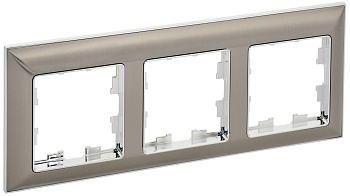 IEK BRITE Рамка 3-мест. РУ-3-Бр хром/никель