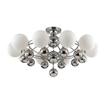 Odeon Light 3953/10C ODL18 322 хром/белый/хромир.стекло Люстра потолочная IP20 E27 10*60W 220V JOLLY