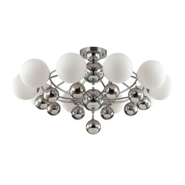 Odeon Light 3953/10C ODL18 322 хром/белый/хромир.стекло Люстра потолочная IP20 E27 10*60W 220V JOLLY