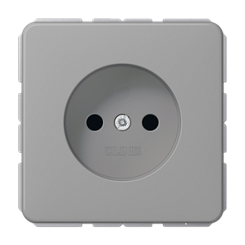 JUNG Розетка 10A 250V / 16A 250V~  2-х полюсная, без заземления, серый CD511NGR
