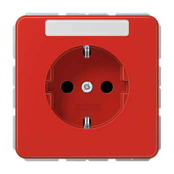 JUNG Штепсельная розетка SCHUKO 16A 250V~ с защитой от детей и полем для надписи красная CD1520BFKINART