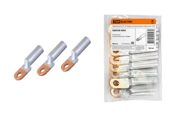 TDM Наконечник DTL-25 медно-алюминиевый кабельный SQ0528-0003