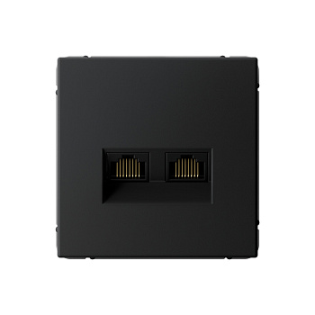 Systeme Electric ArtGallery Карбон Розетка двойная компьютерная RJ45+RJ45, кат.6А, механизм