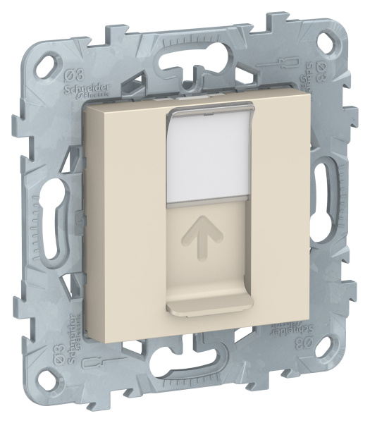 Купить SE Unica New Беж Панель лицевая RJ45 Keystone/Systimax NU546144