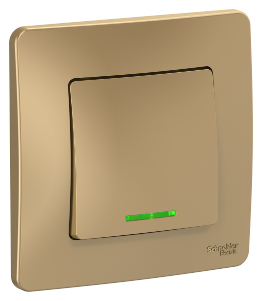 Купить Systeme Electric Blanca внутр Титан Переключатель 1-клавишный с подсветкой, 10А, 250B