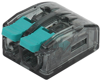 ЭРА NO-224-46 Клемма СМК компактная, серия 412 с рычагом, 2 отверстия, 0,5-4 мм2 (упак. 100 шт.)