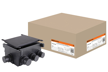 TDM Коробка распаячная  СП 118х76х60мм, 8 вводов, черная, для заливки в бетон, IP44 SQ1402-9501