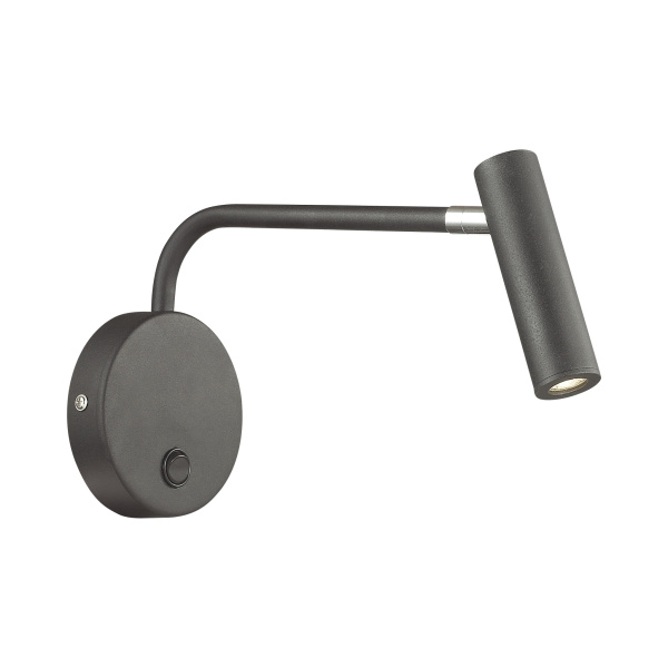 Favourite Murum Светильник настенный черный металл, элементы в хроме, с выключателем 1*LED*3W, 3000K 1960-1W