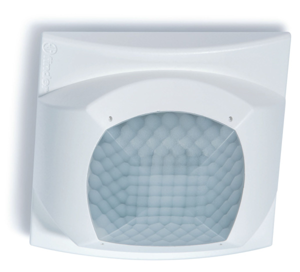 Finder Детектор присутствия (чувствителен к микро-перемещениям), внешняя кнопка; монтаж на потолке; 1NO 10A; питание 110…230В АC; степень защиты IP40 185182300040