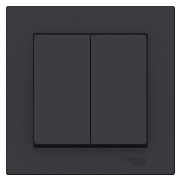 Купить Systeme Electric AtlasDesign Карбон Выключатель 2-клавишный сх.5, 10АХ, в сборе