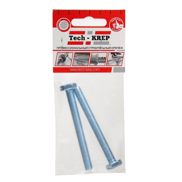 Tech-Krep Болт DIN933 с шестигранной головкой оцинк. М8х100 (2 шт) - пакет 103924