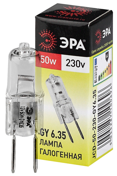 ЭРА GY6.35-JCD-50W-230V (галоген, капсула, 50Вт, нейтр, GY6.35)