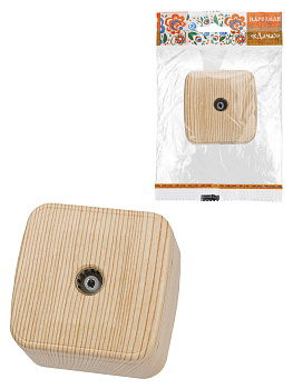 TDM Розетка TВ простая (0-2400 Гц, "мама") открытой установки, IP20 сосна "Дача" Народная SQ1824-0083