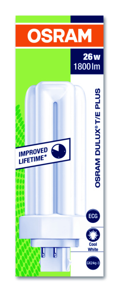 Купить Osram Лампа люминесцентная компактная Dulux T/E 26W/840 PLUS холод. белый GX24q-3 4050300342283
