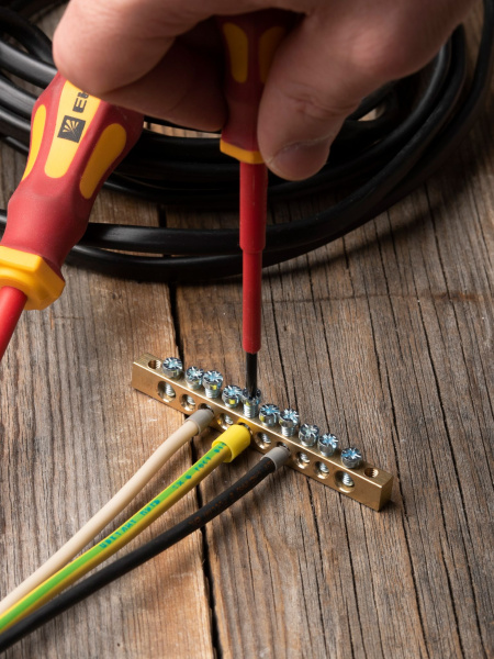 Купить EKF PROxima Шина PEN "ноль-земля" (6х9мм) 10 отверстий латунь крепеж по краям