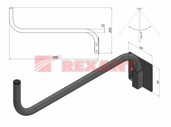 Купить Кронштейн поворотный 1м Севастополь-2 Rexant 34-0598