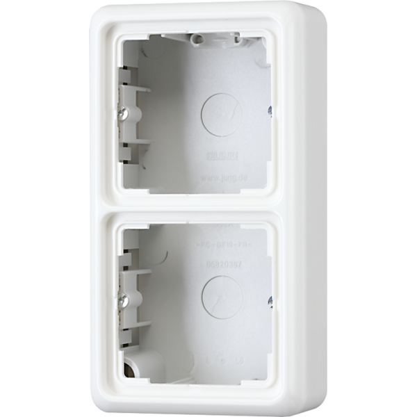 JUNG CD 500/CD plus Белая Коробка для накладного монтажа 2-ая с рамкой CD582AWW