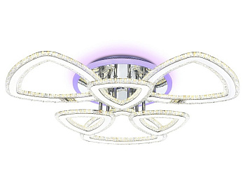 Ambrella Светильник светодиодный потолочный управляемый FA8861/3+3 CH хром 153W 3000K+6400K/3000K/6400K/4200K+4200K 670*610*130 (ПДУ РАДИО 2.4G)